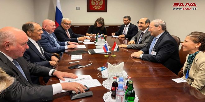 Mikdad discusses with Russian and Emirati counterparts relations, latest developments