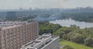 Derriban un dron ucraniano en Moscú
