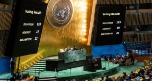 Con absoluta mayoría, la Asamblea General de la ONU aprueba alto al fuego en Gaza