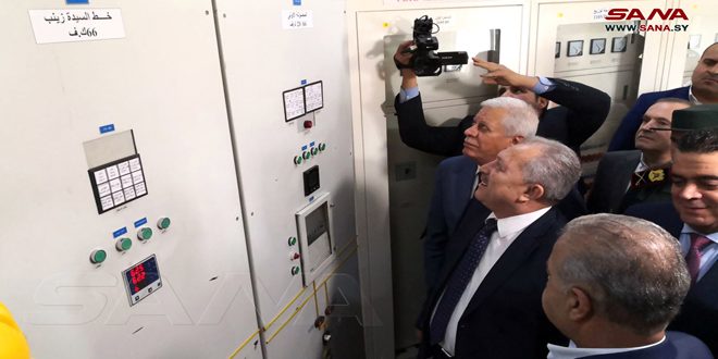 مهندس عرنوس ايستگاه برق يلدا را در ريف دمشق به مناسبت روز كارگر افتتاح كرد