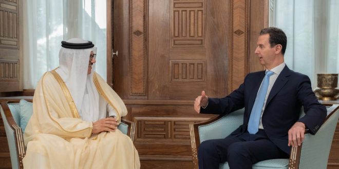 הנשיא אל-אסד במהלך קבלת פניו של שר החוץ של בחרין :העבודה המשותפת נחוצה להשגת היציבות באיזור