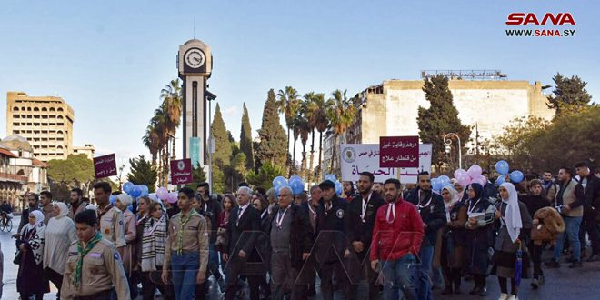 В Хомсе прошло шествие в поддержку Национальной кампании по диагностике рака