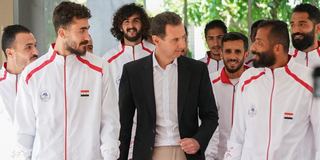 Cumhurbaşkanı Esad Lig Şampiyonluğunu Kazandıktan Sonra El Futuve Futbol Kulübü