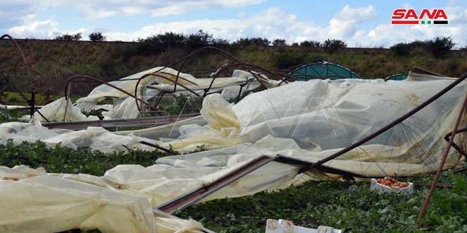 تضرر 535 بيتاً بلاستيكياً في اللاذقية وطرطوس جراء الظروف الجوية