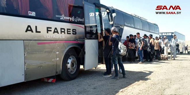 Students arrive in liberated countryside of Raqqa to apply for exams