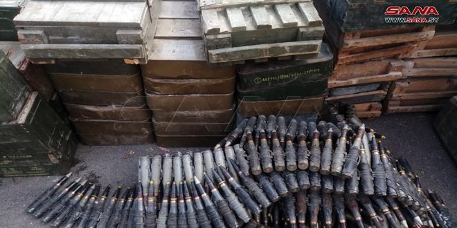 An ammunition depot for Daesh terrorist organization seized in Sweida Badia