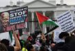 Hundreds gather in front of White House to protest against Israeli aggression on Gaza