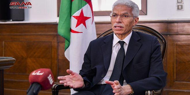 Embajador de Argelia en Damasco destaca interés de su país en desarrollar relaciones destacadas con Siria