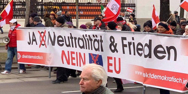 Manifestantes en Austria y Alemania rechazan envío de armas a Ucrania