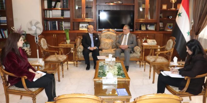 بررسی توسعه همکاری کشاورزی بین سوریه و البحرین محور دیدار وزیر کشاورزی با سفیر پادشاهی بحرین