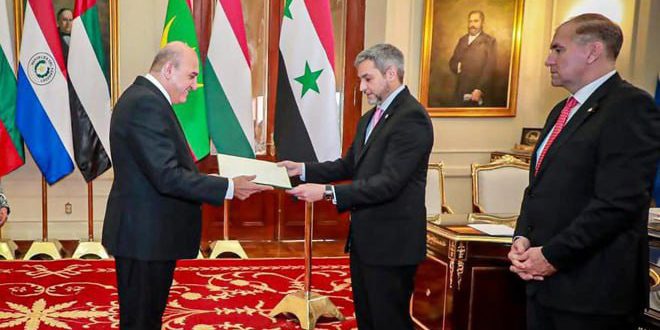 Le président du Paraguay accepte les lettres de créance de Salameh en tant qu’ambassadeur de Syrie
