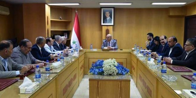 השר סאלם דן עם הלשכה המסחרית הסורית-איראנית בקידום יחסי המסחר וההשקעות