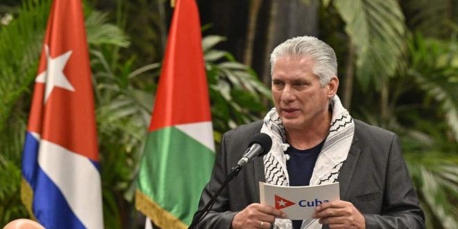 הנשיא הקובני: ישראל הציתה את הפלסטינים בעודם חיים ברפיח