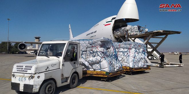 Четыре самолета из ОАЭ, Ирана и Омана доставили гумпромощь в Дамаск для пострадавших при землетрясении