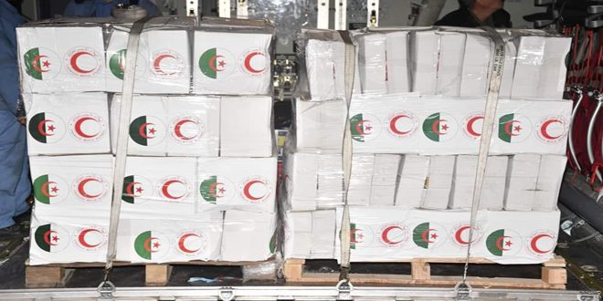 Cezayir, Suriye’deki Depremden Etkilenenlere 115 Ton Yardım Gönderdi