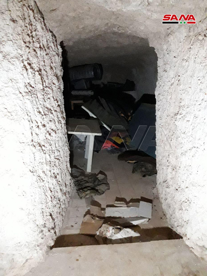 کشف مقر زیر زمینی گروه تروریستی جبهه النصره در شهر «سراقب» 