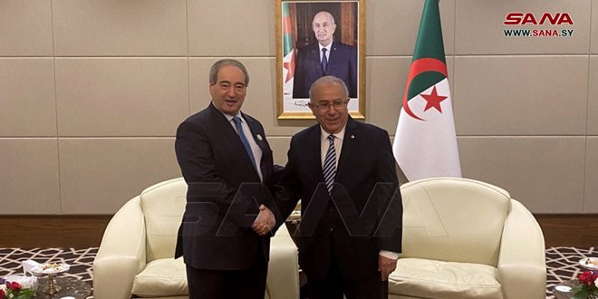 المقداد يبحث ونظيره الجزائري سبل تطوير التعاون بين البلدين الشقيقين