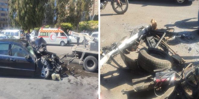 إصابة 13 شخصاً جراء حادث مروري على المتحلق الجنوبي في دمشق