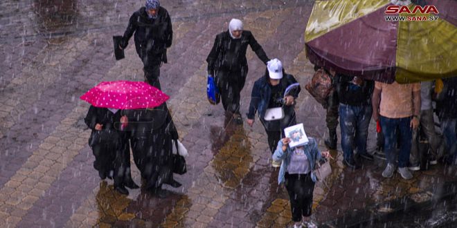 هطولات مطرية متفاوتة الغزارة أعلاها 35 مم في بصرى بمحافظة درعا