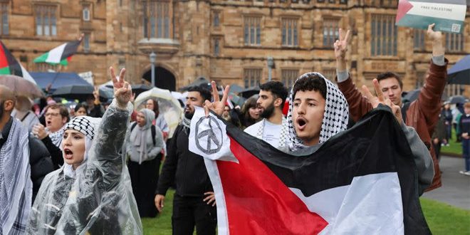 احتجاجات في جامعات أسترالية على العدوان الإسرائيلي على غزة